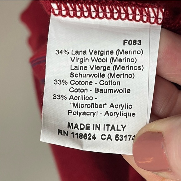 Montechiaro Made in Italy V neck Men's Sweater XL Merino wool - Picture 4 of 10